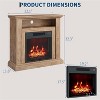 32” Electric Fireplace with Mantel, Freestanding Heater TV Stand with Open Shelf, Remote Control, Adjustable Flame and Temperature for Living Room - 2 of 4