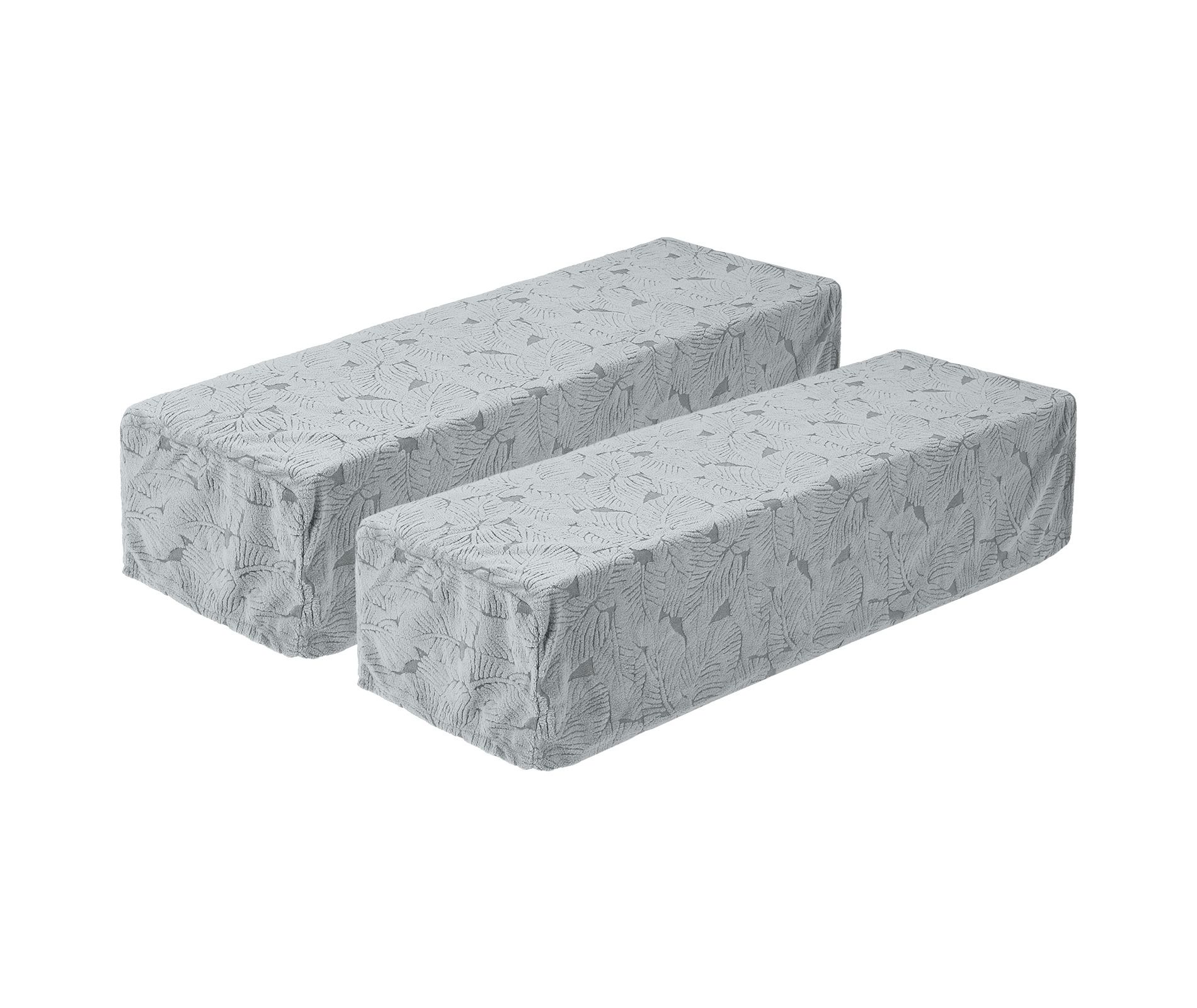 Unique Bargains Non-Slip Soft Stretch Leaf Pattern Armchair Slipcovers Light Grey 2 Pcs