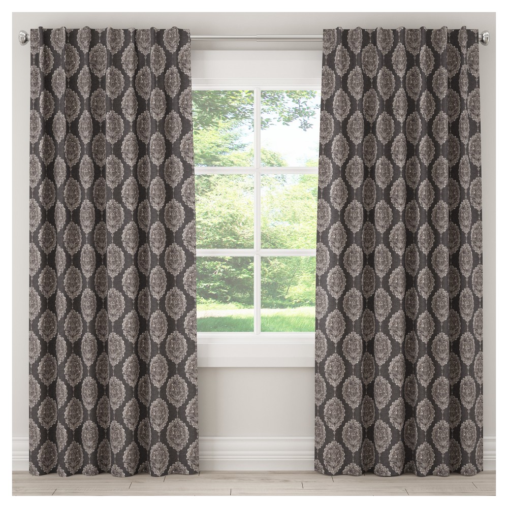 UPC 191360061845 Unlined Damask Curtain Panel Black (50"x120")
