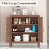 Sideboard Kitchen Storage Cabinet, Wooden Buffet Cabinet with Adjustable Shelves, Farmhouse Chest Credenza for Kitchen, Hallway, Entry, Living Room - 4 of 4