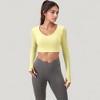 Anna-Kaci Active Women's Long Sleeve V-Neck Cropped Active Top with Thumbhole Cuffs and Stretch Fit for Workouts - 4 of 4