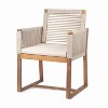 Grungis Polyester Outdoor Chairs Set of 2,Patio Dining Chairs with Rope Design Back and Arms,Kitchen Chairs for Dining Room,Backyard,Light Brown - 4 of 4