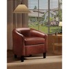 Accent Chairs Faux Leather Chairs Barrel Club Chairs Comfy Living Room Chairs with Sturdy Legs - 2 of 4