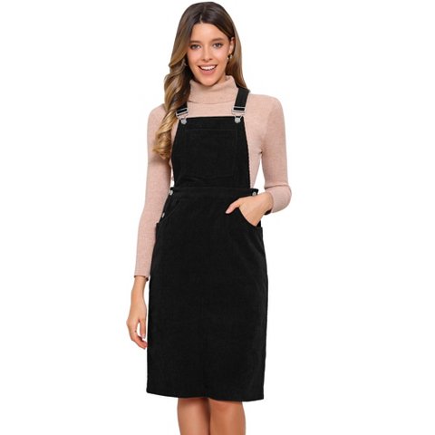 Женские платья INSPIRE CHIC Women's Adjustable Straps Sleeveless Square Neck Casual Midi Dresses with Pockets Black Large