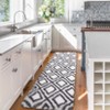 2x8 Soft Runner Rug Modern Plush Graphic Runner White Gray Checkered Runner Non Slip Non Shedding Shag Rug, High Pile Fluffy Plaid Runner for Hallway - 2 of 4