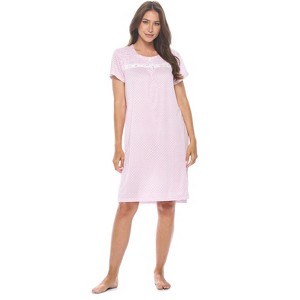 Casual Nights Women's Super Soft Yummy Nightshirt, Short Sleeve Nightgown, Night Dress with Fun Prints & Patterns - 1 of 4