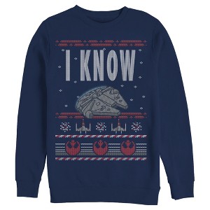 Men's Star Wars Christmas I Know Quote Sweatshirt - 1 of 3
