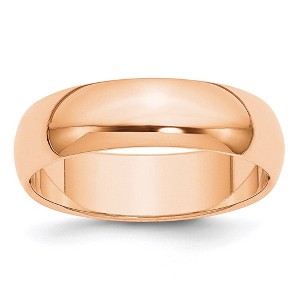 Black Bow Jewelry 2mm to 6mm 10K Rose Gold Half Round Standard Fit Band - 1 of 3