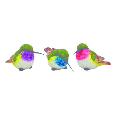 Transpac Medium Resin Hummingbird Figurines Set of 3 Home Decorations Spring