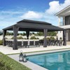 PURPLE LEAF Outdoor Gazebo Aluminum Frame Galvanized Steel Double Roof Patio Hardtop Gazebo with Curtains and Netting for Patio Lawn and Garden - 2 of 4