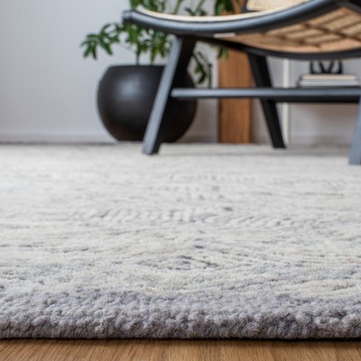 Silver Hand-Tufted Wool 4' x 6' Rectangular Rug