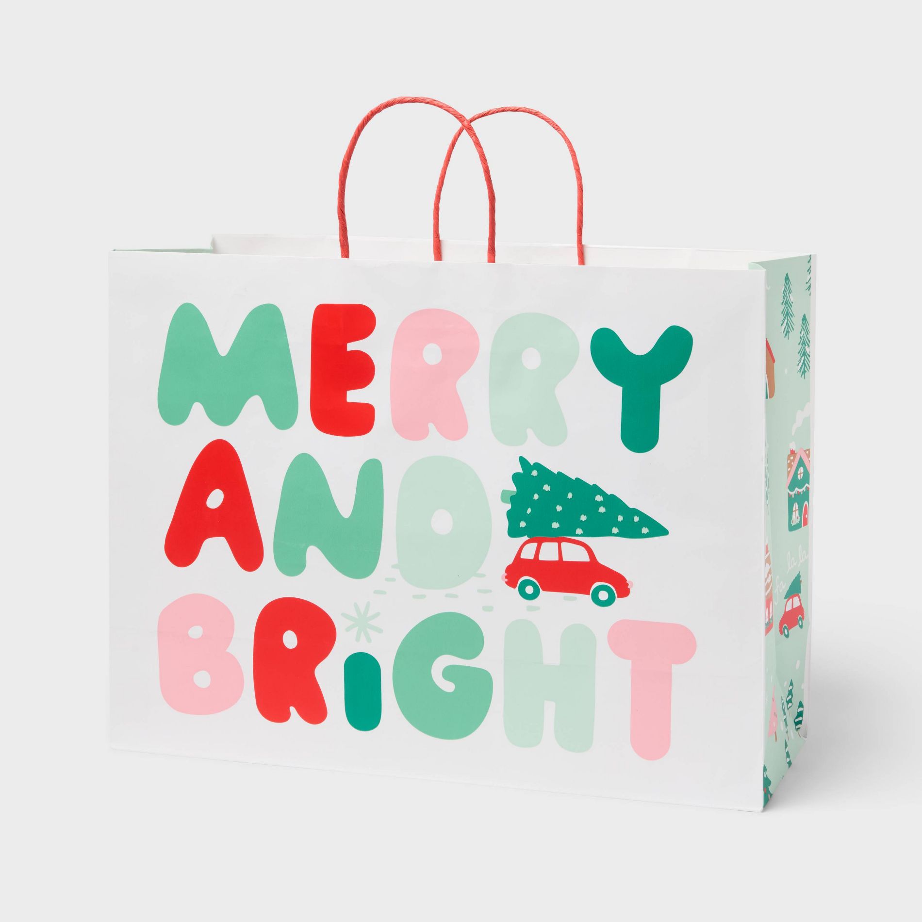 XL 'Merry and Bright' Christmas Gift Bag White - Spritz™