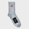 Girls' 2pk 'Cherry' Mid Crew Socks - art class™ Heather Gray - 2 of 3