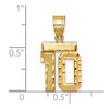 Black Bow Jewelry 14k Yellow Gold, Varsity Collection, Small D/C Pendant Number 10 - 3 of 4