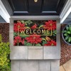 Stupell Industries Seasonal Poinsettia Welcome Printed Outdoor Door Mat, design by Tim Coffey, 18"x30" - 3 of 4
