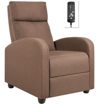 LACOO Linen Home Theater Recliner with Massage Backrest