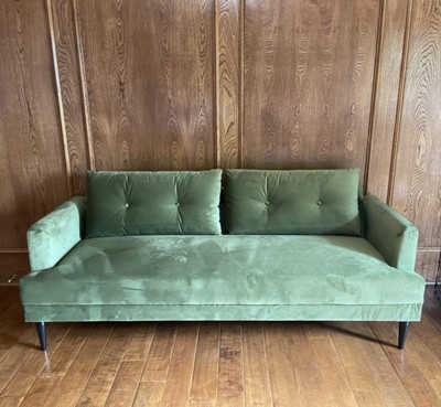 Bailey Pillow Back Sofa Olive Green Velvet - Novogratz : Target