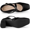 Allegra K Women's Cross Strap Buckle Closure Chunky Heels Ballet Pumps - 4 of 4