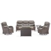 Gymojoy 5 Pieces Outdoor 6 Inch Sofa Swivel Chair with Fire Pit Table - 3 of 4