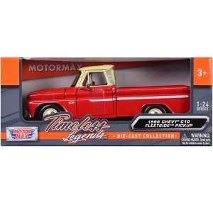 1966 Chevrolet C10 Fleetside Pickup Truck Red with Cream Top "American Classics" 1/24 Diecast Model Car by Motormax - 1 of 3