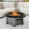 WELLFOR 36" Round Steel Fire Pit Ring Line Black - 4 of 4