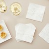 Juvale 100 Pack Silver Polka Dot Cocktail Napkins, Confetti Foil Wedding Party Supplies, 5x5 In - 3 of 4