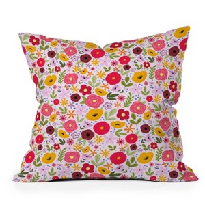 16"x16" Vivien Yip Whimsical Florals Square Throw Pillow Pink - Deny Designs - 1 of 4