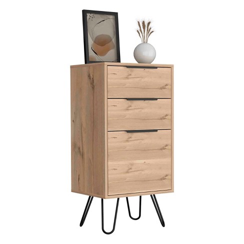 Nicbex 3 Drawer Dresser For Bedroom,modern Style Drawers With Hairpin ...