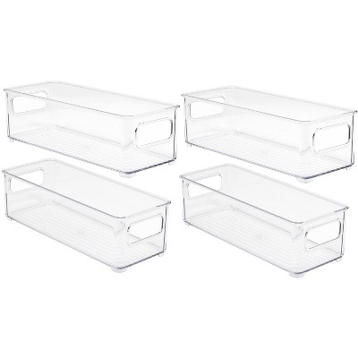 Sorbus Clear Stackable Refrigerator Organizer Bins With Handles (4 Pack ...