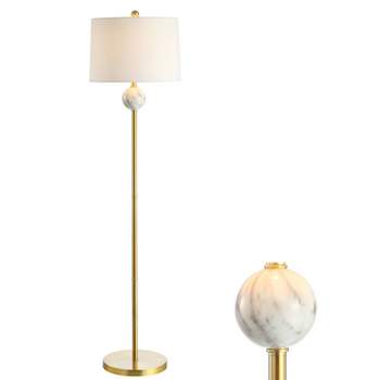 60" Metal/Resin Vaughn Modern Floor Lamp (Includes LED Light Bulb) Gold - JONATHAN Y