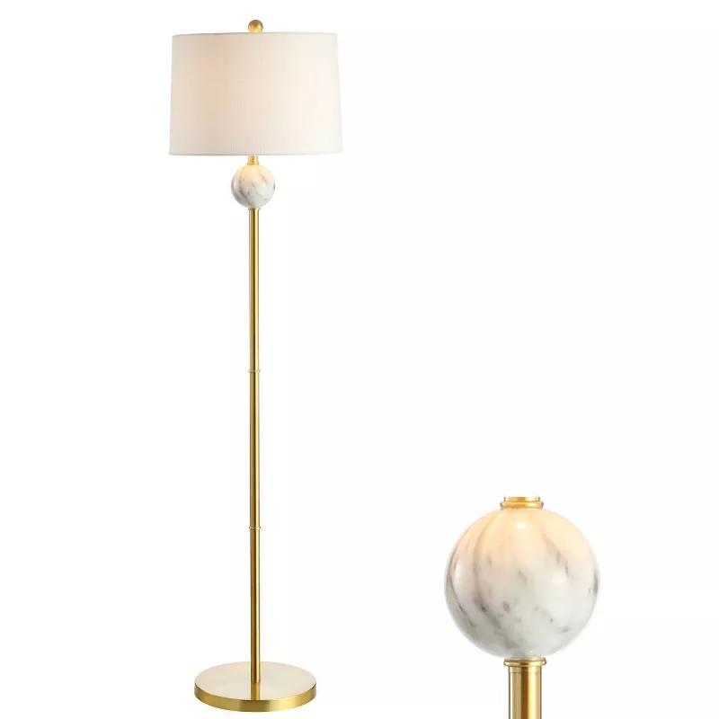 60 Metal Resin Vaughn Modern Floor Lamp, Industrial Task Floor Lamp Brass Includes Cfl Light Bulb Threshold