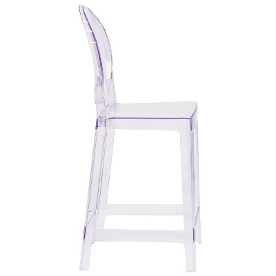 Transparent Crystal Oval Back Counter Stool