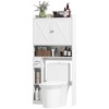 HOMCOM Over the Toilet Storage Cabinet, Farmhouse Above Toilet Bathroom Organizer with Barn Doors, Adjustable Shelf, Toilet Paper Holder - 4 of 4