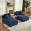 Convertible Sectional Sofas Compressible Double Chaise Lounge ¨C No Assembly Required, Fluffy Modern Sleeper Loveseat for Living Room - 4 of 4