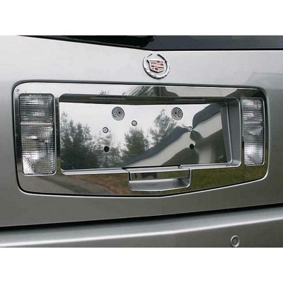 QAA Part LPS44260 is a 3 Piece Stainless Steel License Plate Surround Trim That is Compatible wih The Cadillac SRX 2004-2009
