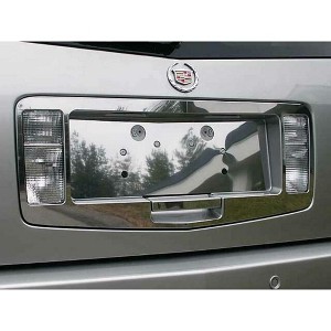 QAA Part LPS44260 is a 3 Piece Stainless Steel License Plate Surround Trim That is Compatible wih The Cadillac SRX 2004-2009 - 1 of 4