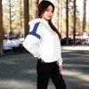 Anna-Kaci Women's Oversized Hoodie with Contrast Shoulder Stripes - 3 of 4