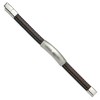 Black Bow Jewelry Brushed Stainless Steel Dark Brown Leather Adj. I.D. Bracelet, 8.5 In - 2 of 4