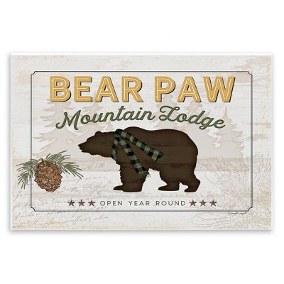 Stupell Industries Bear Paw Mountain Lodge Cabin Wall Plaque Art