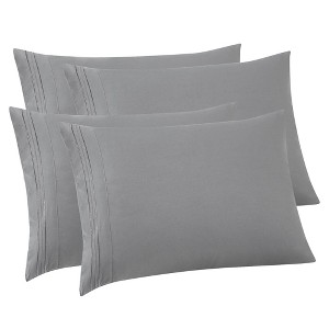 4 Pack, Luxury Embroidered Ultra Soft Microfiber Pillowcases by Sweet Home Collection® - 1 of 3