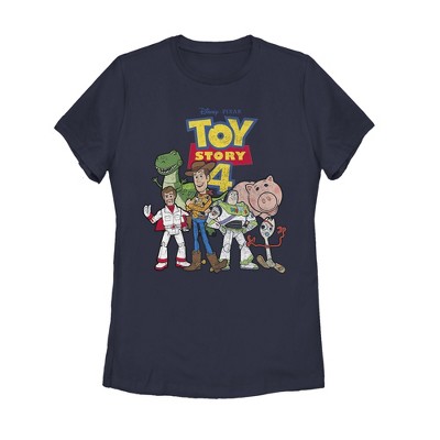 Women's Toy Story Character Logo Party T-shirt - Navy Blue - Small : Target