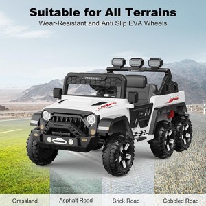 24V Battery Powered Kids Electric Ride-On Car, 6 EVA Wheels & 4WD, Remote Control, 3 Adjustable Speeds, Soft Start - 1 of 4