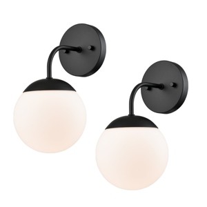 Claxy Black Mid Century Modern Wall Light for Bathroom Vanity Light Set of 2 - 1 of 4