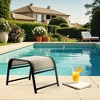 Hyleory 2-Pack Outdoor Textilene Fabric Footstools with Iron Frame - Waterproof Stackable Ottoman Set for Patio Garden and Poolside - 4 of 4