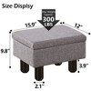 ChicFurnit Ottomans and Benches Storage Ottoman Rectangle Footstool Foot Rest Footstool with Wood Legs for Living Room, Gray, 15.9"*12"*9.8" - 4 of 4