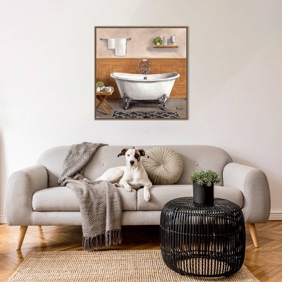 Serene Bath I White Clawfoot Bathtub Canvas Art Print