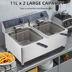 11L Electric Fryer with Basket & Lid 2.0, Deep Fryer for Restaurant Home Use, Adjustable Temperature, Stainless Steel, 110V - 1 of 4