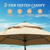 Okak 2-Tier Outdoor Umbrella with Air Vent and Center Pole, Beach Umbrella with Sturdy Metal Rids, Sun Umbrella for Garden, Backyard - 3 of 4