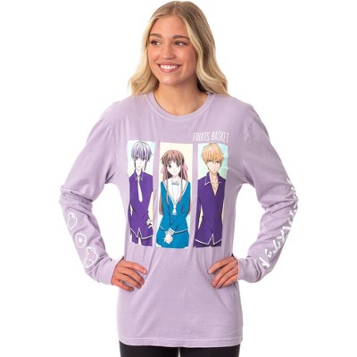 Fruits Basket Women's Trio Akito Tohru Kyo Long Sleeve Boyfriend T-Shirt