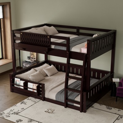 Bellemave Bunk Bed with Ladder and Guardrails, Pegboard and bookshelf